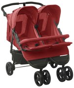 vidaXL Cărucior dublu, roșu, oțel