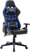 vidaXL Scaun de jocuri, negru și albastru, piele artificială
