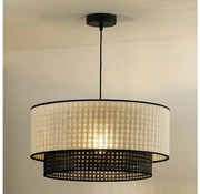 Lustră pe cablu RATTAN Duolla YUTE 1xE27/15W/230V d. 45 cm crem/negru