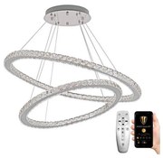 Lustră LED dimabilă pe cablu LED/160W/230V 3000-6500K argintiu + telecomandă