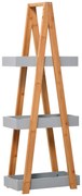 kleankin Raft Baie din MDF și Bambus, Soluție Depozitare Elegantă, 30x18x81 cm, Gri | Aosom Romania
