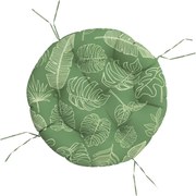 vidaXL Pernă rotundă, model frunze, Ø 60 x 11 cm, țesătură Oxford