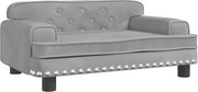 vidaXL Canapea pentru copii, gri deschis, 70x45x30 cm, catifea