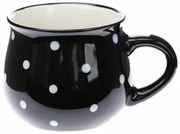 Cană din ceramică Dots 230 ml,  negru