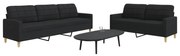 vidaXL Set de canapele, 2 piese, negru, material textil