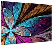 Tablou pe sticlă - Floare, abstracție (70x50 cm)