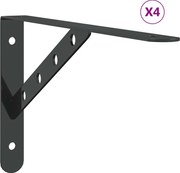 vidaXL Suporturi rafturi 4 buc. 30x2,5x15,5 cm negru oțel inoxidabil