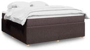 vidaXL Pat continental cu saltea maro închis 180x200cm material textil