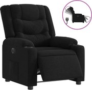 vidaXL Fotoliu rabatabil electric, negru, material textil