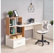 Birou GORA, stejar/alb