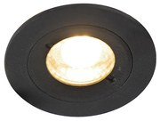 Spot încastrat inteligent modern negru rotund, incl. WiFi GU10 IP54 - Xena