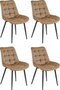 Set 4 Scaune Bucatarie/Dining Joy Maro, Catifea