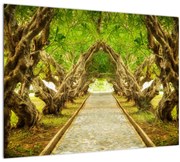 Tablou pe sticlă - Tunel viu din plumeria (70x50 cm)