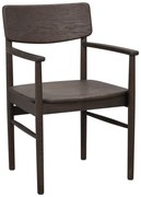 Scaun de dining maro închis din lemn de stejar Maidstone – Rowico