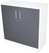 Office Alb/Gri Comoda Birou 2 usi