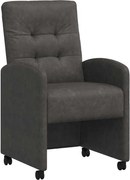 vidaXL Scaune de dining cu roți cu roți 2 pcs Negru 58 x 67 x 97 cm