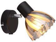 Aplica metal negru sticla fumurie ZACHERY