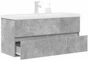 vidaXL Set mobilier de baie, 2 piese, gri beton, lemn compozit