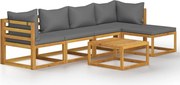 vidaXL Set mobilier grădină cu perne, 6 piese, lemn masiv acacia
