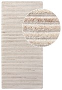Covor tip traversă crem țesut manual din lână 80x180 cm Mango – House Nordic