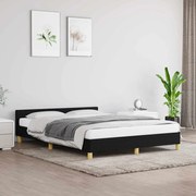 vidaXL Cadru de pat fără saltea, negru, 140x190 cm, textil