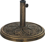 Outsunny Bază Rotundă pentru Umbrela cu Stâlpi de 34, 38, 48 mm, Φ46x33 cm, Bronz | Aosom Romania