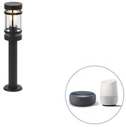 Lampa inteligenta de exterior neagra 50 cm IP44 cu Wifi ST64 - Gleam