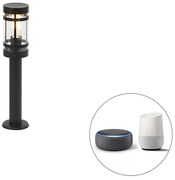 Lampă inteligentă de exterior neagră 50 cm IP44 inclusiv WiFi ST64 - Gleam