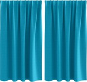 vidaXL Perdele Opaque cu Inel 2 pcs Turcoaz 140 x 140 cm Poliester