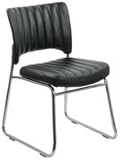 Scaun vizitator negru HRC 613 din piele ecologică și cadrul cromat