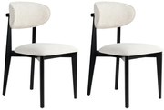 Set de scaune de sufragerie Lionte White andBlack, 2 buc.