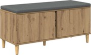 vidaXL Bancă pentru hol cu pernă Stejar Artizanal 100 x 38 x 46 cm
