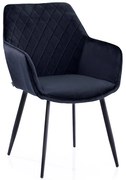 Scaun de sufragerie din catifea VIALLI albastru inchis