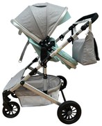 Carucior 2 in 1 pentru copii, cu maner reversibil si suspensii, 0-36 luni - CPC-31-bleu