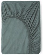 Cearceaf verde/gri din bumbac cu elastic 90x200 cm – Good Morning