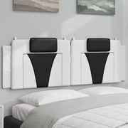 vidaXL Pernă pentru tăblie pat, alb și negru, 160cm, piele artificială