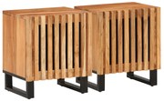 vidaXL Noptiere, 2 buc., 40x34x46 cm, lemn masiv de acacia