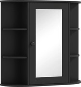 Homcom Dulapior Baie cu Oglinda – Lemn Alb 66×17×63 cm | Aosom Romania