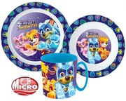 Patrula Cățelușilor set de tacâmuri, set micro plastic cu cană de 350 ml