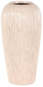 Vază ceramică rotunjită, alb-bej, 17 x 17 x 34 cm, 34 cm