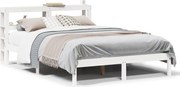vidaXL Cadru de pat fără saltea, alb, 120x190 cm, lemn masiv pin