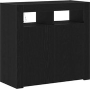 vidaXL Bufet Stejar Negru 80 x 35 x 75 cm Lemn compozit