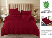 Lenjerie pat dublu, cu elastic, 6 piese - Uni Grena