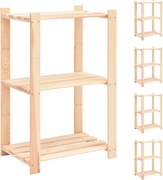 vidaXL Etajeră cu 3 niveluri, 5 buc., 60x38x90 cm, pin masiv, 150 kg