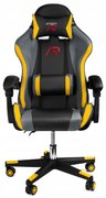 SCAUN DE GAMING, CU PERNA LOMBARA, NEGRU GALBEN