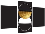 Tablou - Abstracție de aur și negru N⁰2 (90x60 cm)