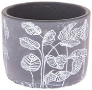 Ghiveci din beton cu suport metalic Dakls Flowery, ø 13,5 cm, gri