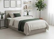 Pat de o persoana stejar trufat, SOFIA 90 x 200 cm Saltele: Cu saltele Coco Maxi 20 cm, Somiera pat: Cu lamele drepte