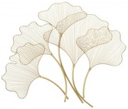 Decoratiune de perete aurie din metal, 79x5x68 cm, Glam Leaf Mauro Ferretti