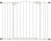 PawHut Poartă Extensibilă pentru Câini fără Șuruburi, Poartă de Siguranță Reglabilă, 94-100x78 cm, Alb | Aosom Romania